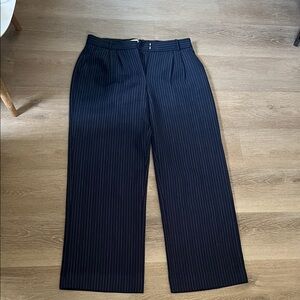 Abercrombie & Fitch Pin Striped Navy Trousers - CURVE LOVE